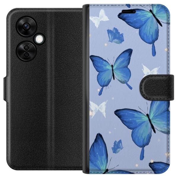 Lompakkokotelo OnePlus Nord CE 3 Lite-laitteelle, jossa on Sinisiä perhosia kuvio