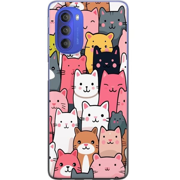 Mobilcover til Motorola Moto G51 5G med Katte mønster motiv