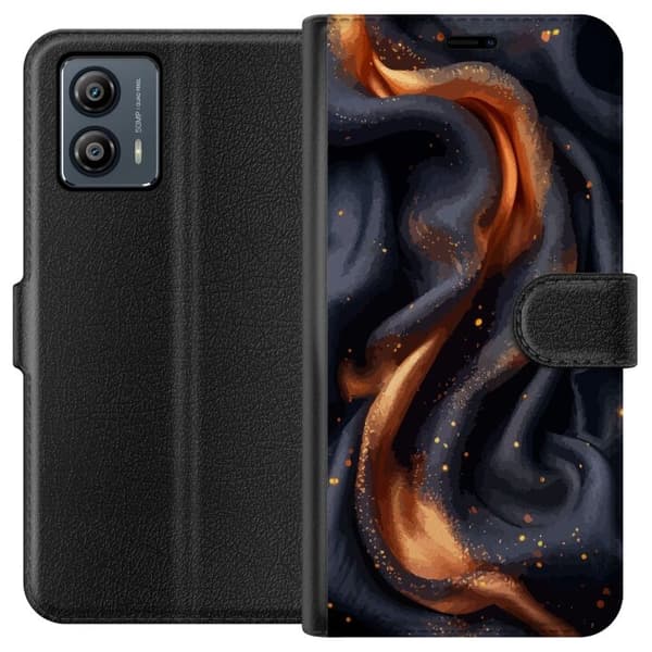 Tegnebogsetui til Motorola Moto G53 med Brandigt silke motiv