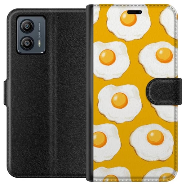 Tegnebogsetui til Motorola Moto G53 med Stegt æg motiv