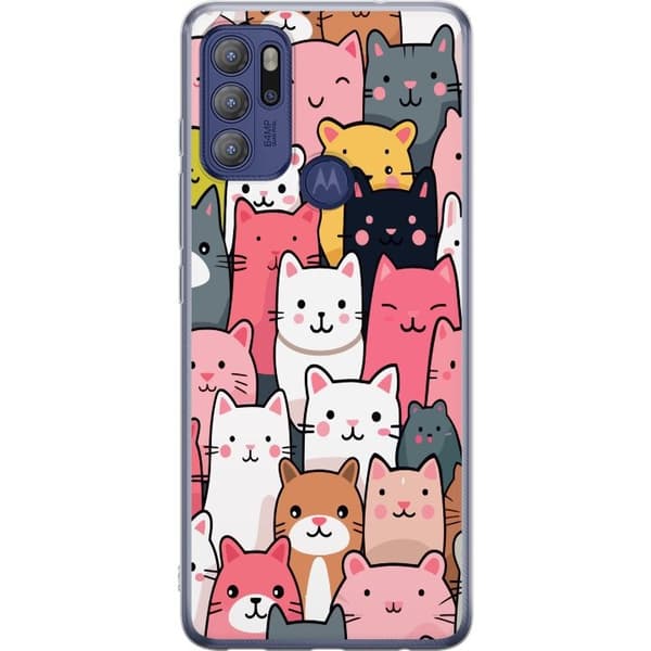 Kännykkäkuori Motorola Moto G60S-laitteelle, jossa on Kissan kuviointi kuvio