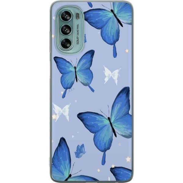 Mobildeksel til Motorola Moto G62 5G med Blå sommerfugler motiv