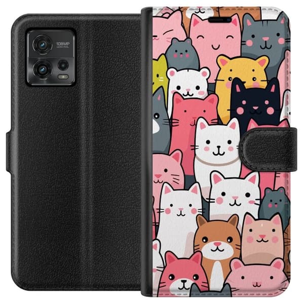 Lommeboketui til Motorola Moto G72 med Kattmønster motiv