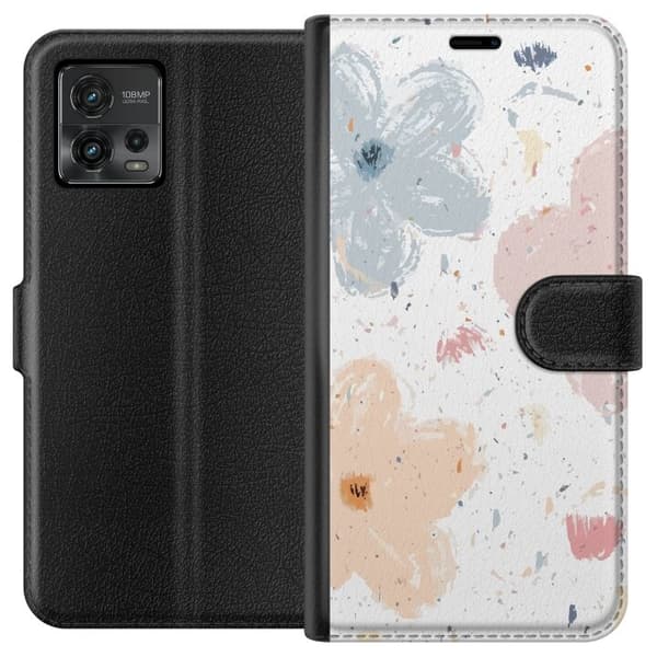Lompakkokotelo Motorola Moto G72-laitteelle, jossa on Kukat kuvio