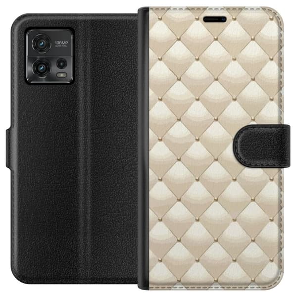 Lompakkokotelo Motorola Moto G72-laitteelle, jossa on Kultakiilto kuvio