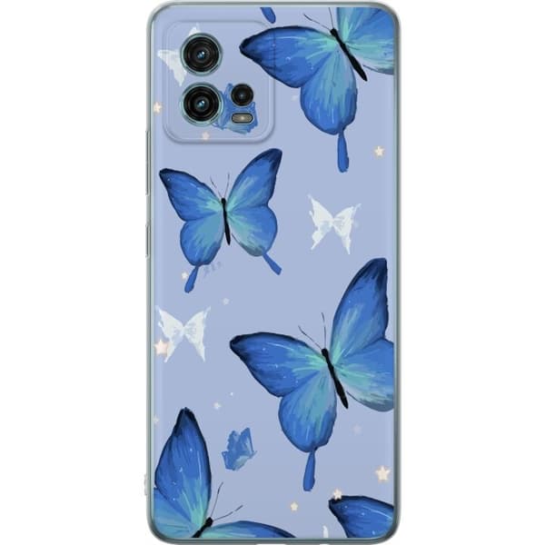 Kännykkäkuori Motorola Moto G72-laitteelle, jossa on Sinisiä perhosia kuvio
