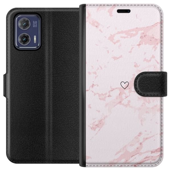 Plånboksfodral till Motorola Moto G73 med Rosa Hjärta motiv
