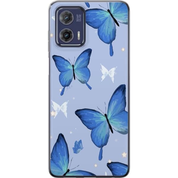 Kännykkäkuori Motorola Moto G73-laitteelle, jossa on Sinisiä perhosia kuvio