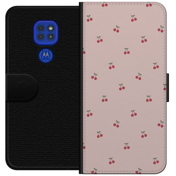 Lommeboketui til Motorola Moto G9 Play med Kirsebær motiv