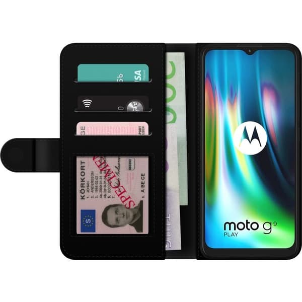 Tegnebogsetui til Motorola Moto G9 Play med Glad Hund motiv