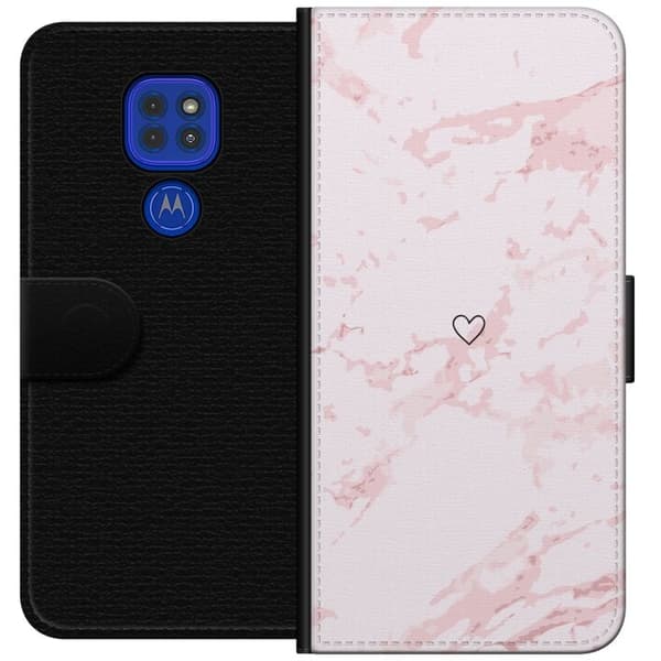 Plånboksfodral till Motorola Moto G9 Play med Rosa Hjärta motiv