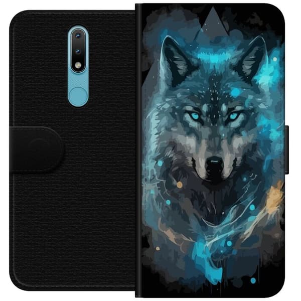 Lommeboketui til Nokia 2.4 med Ulve motiv