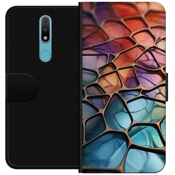 Lommeboketui til Nokia 2.4 med Metalliskt mønster motiv