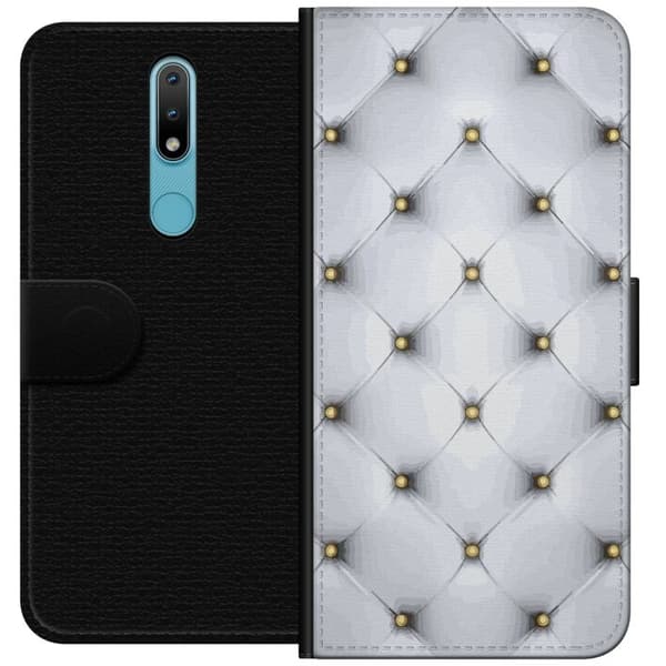 Lompakkokotelo Nokia 2.4-laitteelle, jossa on Ylellistä kuvio