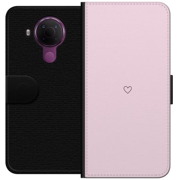 Lommeboketui til Nokia 5.4 med Hjerte motiv