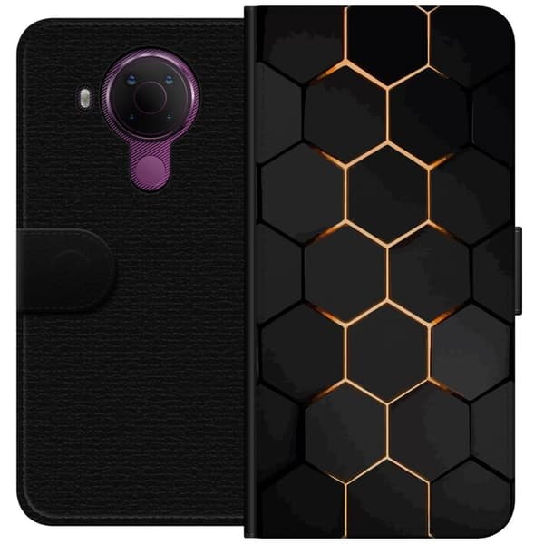 Tegnebogsetui til Nokia 5.4 med Luksuriøst Mønster motiv