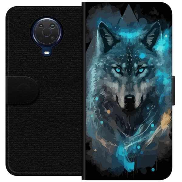 Tegnebogsetui til Nokia G20 med Ulve motiv