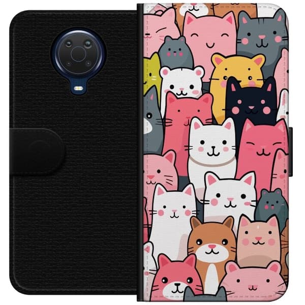 Lommeboketui til Nokia G20 med Kattmønster motiv