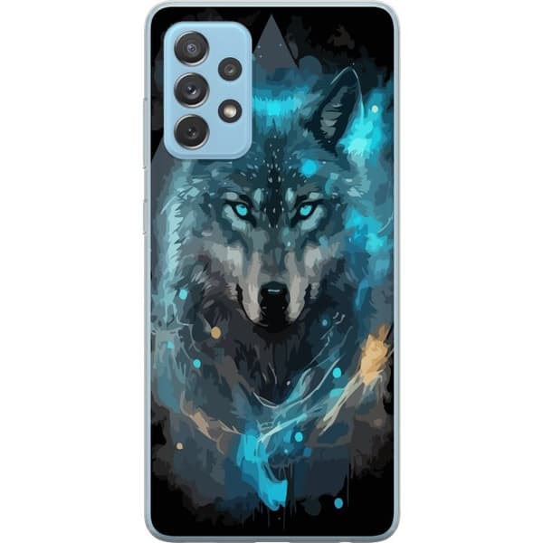 Kännykkäkuori Samsung Galaxy A52 5G-laitteelle, jossa on Susi kuvio