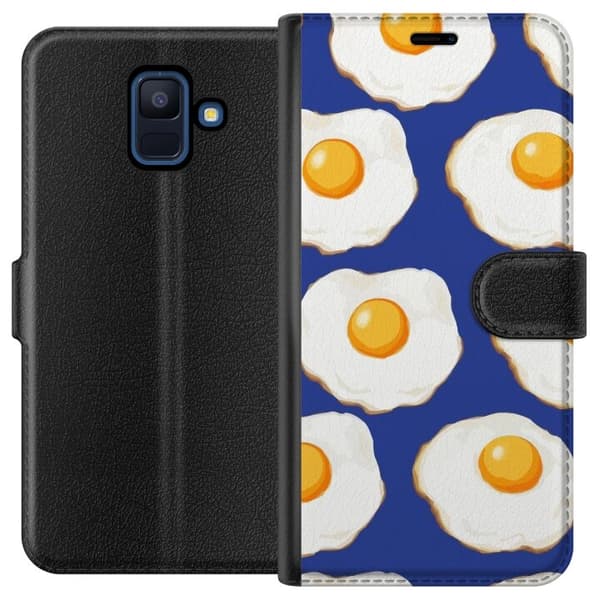 Tegnebogsetui til Samsung Galaxy A6 (2018) med Stegte æg motiv