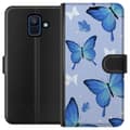 Pikkukuva 1 / 4: Lompakkokotelo Samsung Galaxy A6 (2018)-laitteelle, jossa on Sinisiä perhosia kuvio
