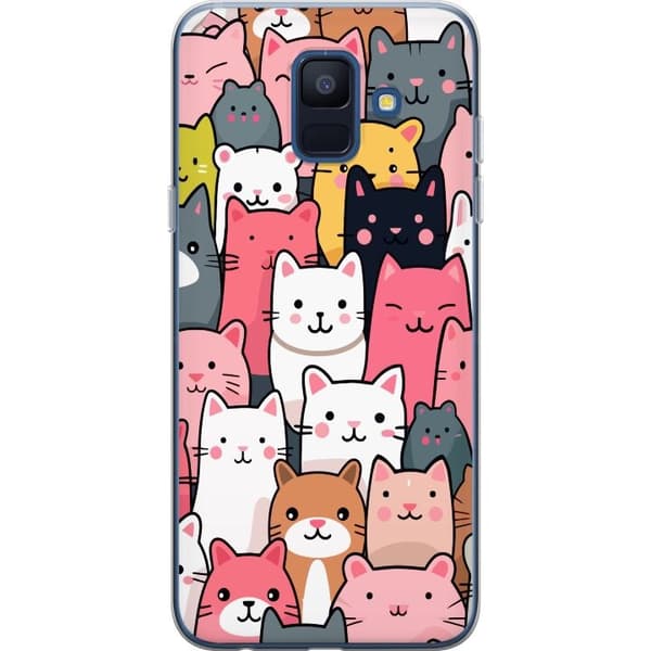 Mobildeksel til Samsung Galaxy A6 (2018) med Kattmønster motiv