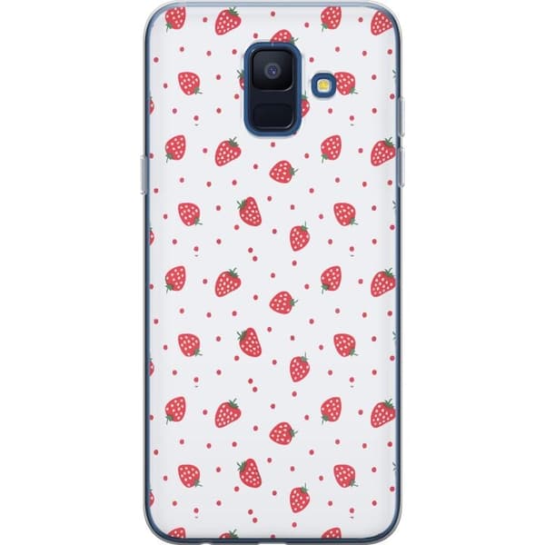 Kännykkäkuori Samsung Galaxy A6 (2018)-laitteelle, jossa on Mansikat kuvio
