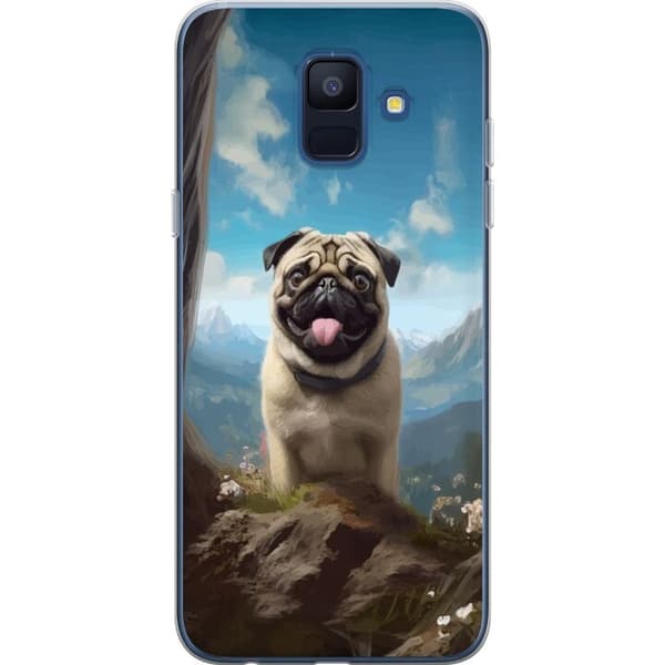 Kännykkäkuori Samsung Galaxy A6 (2018)-laitteelle, jossa on Iloinen Koira kuvio