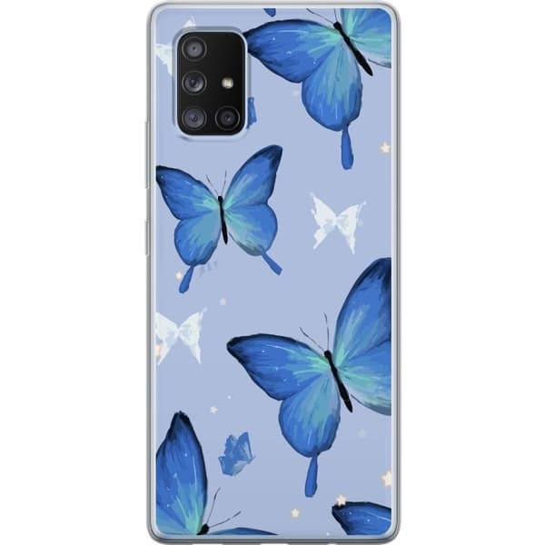 Mobilcover til Samsung Galaxy A71 5G med Blå sommerfugle motiv
