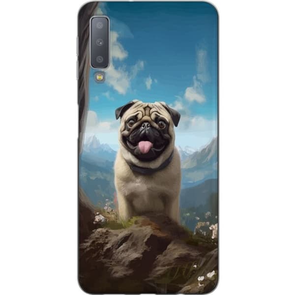 Kännykkäkuori Samsung Galaxy A7 (2018)-laitteelle, jossa on Iloinen Koira kuvio