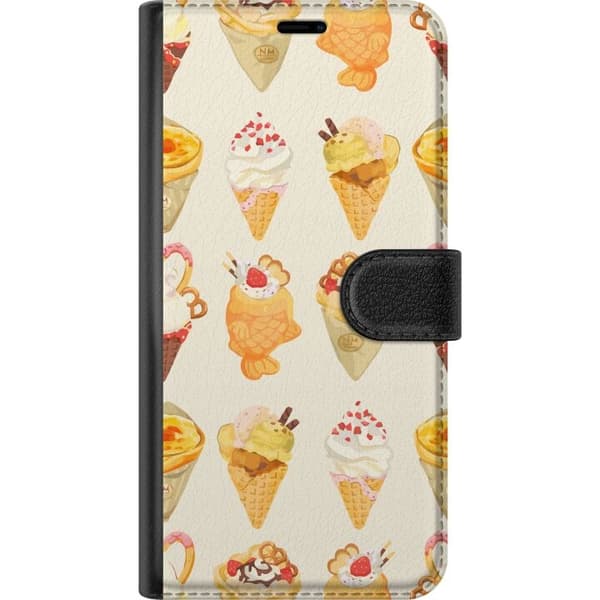 Lompakkokotelo Motorola Moto E13-laitteelle, jossa on Lasinen kuvio