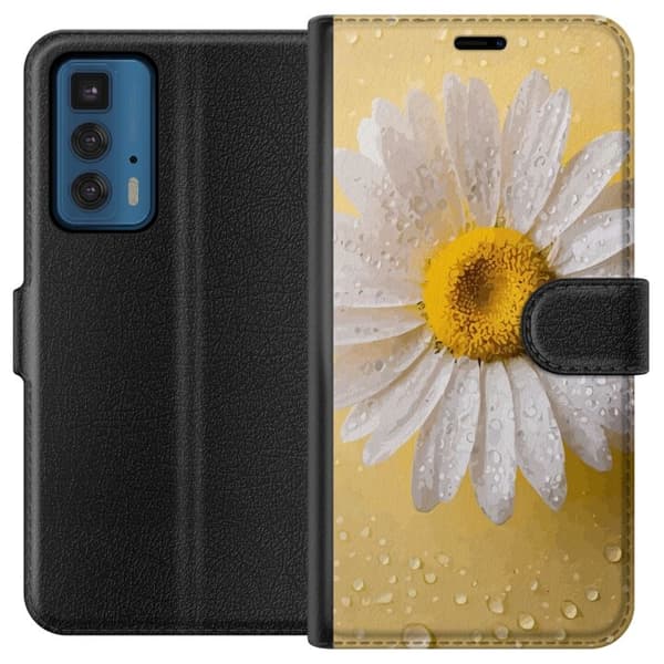 Tegnebogsetui til Motorola Edge 20 Pro med Porcelænsblomst motiv