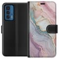 Miniatyrbillede 1 af 4: Tegnebogsetui til Motorola Edge 20 Pro med Marmor motiv