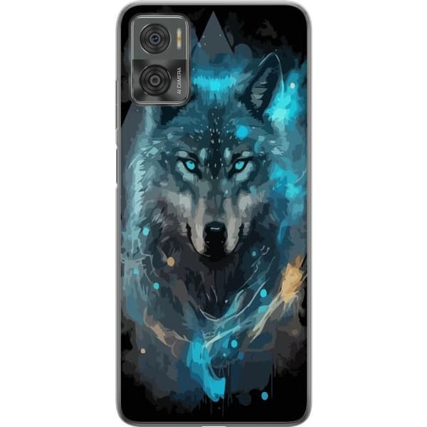 Kännykkäkuori Motorola Moto E22i-laitteelle, jossa on Susi kuvio