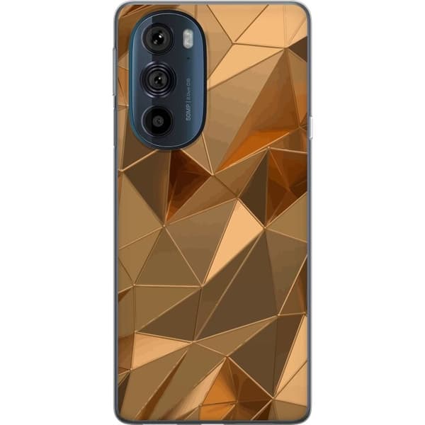 Kännykkäkuori Motorola Edge 30 Pro-laitteelle, jossa on 3D Kulta kuvio