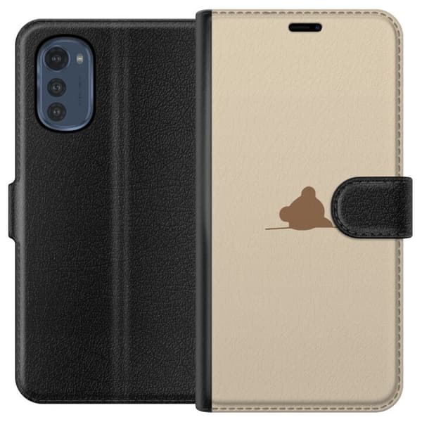 Tegnebogsetui til Motorola Moto E32s med Nalle motiv