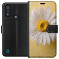 Miniatyrbillede 1 af 4: Tegnebogsetui til Motorola Moto E6i med Porcelænsblomst motiv
