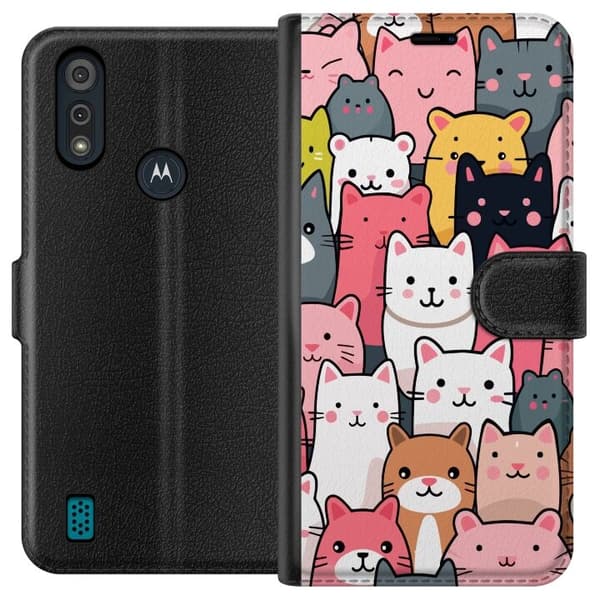 Lommeboketui til Motorola Moto E6i med Kattmønster motiv