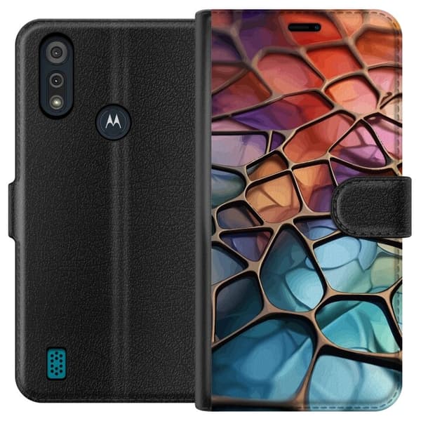 Lommeboketui til Motorola Moto E6i med Metalliskt mønster motiv