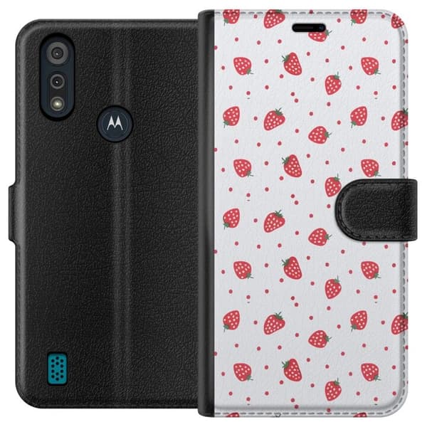 Lommeboketui til Motorola Moto E6i med Jordbær motiv