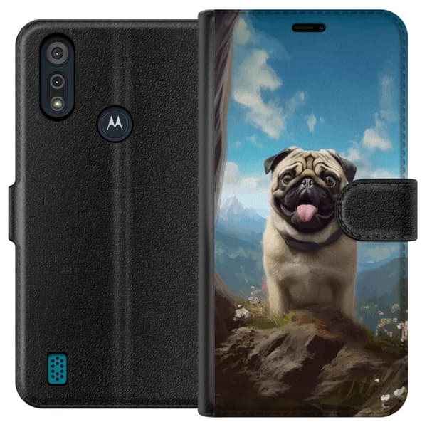 Lommeboketui til Motorola Moto E6i med Glad Hund motiv
