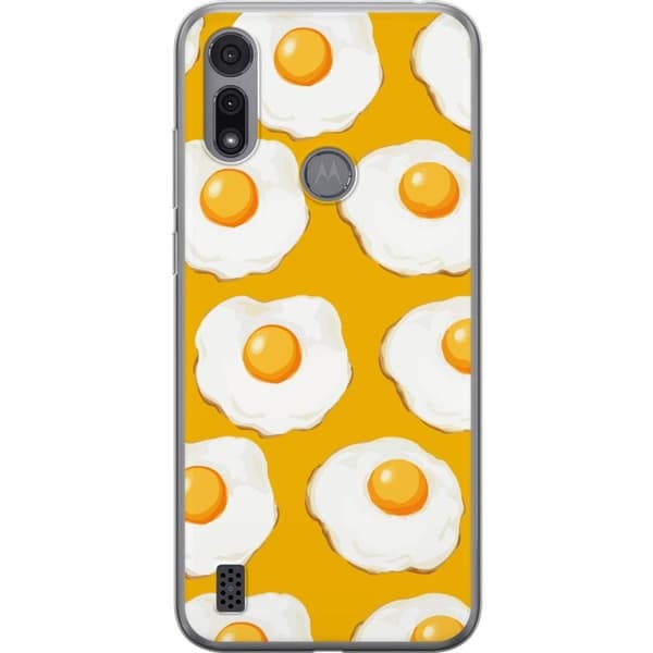 Kännykkäkuori Motorola Moto E6i-laitteelle, jossa on Paistettu muna kuvio