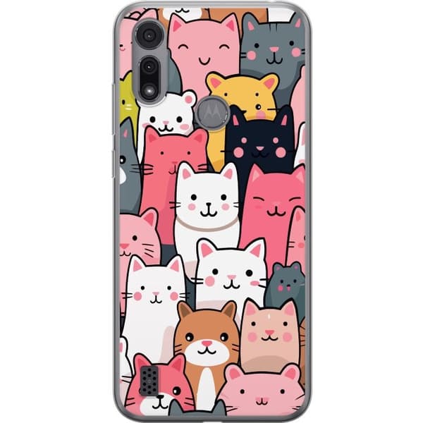 Mobildeksel til Motorola Moto E6i med Kattmønster motiv