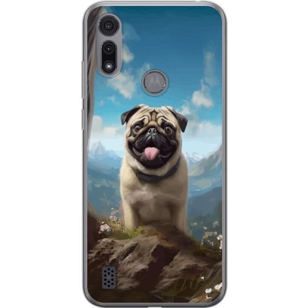 Mobildeksel til Motorola Moto E6i med Glad Hund motiv