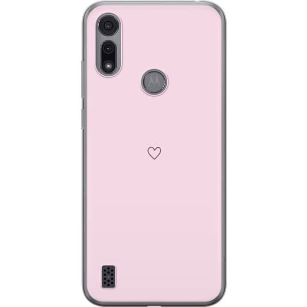 Kännykkäkuori Motorola Moto E6i-laitteelle, jossa on Sydän kuvio