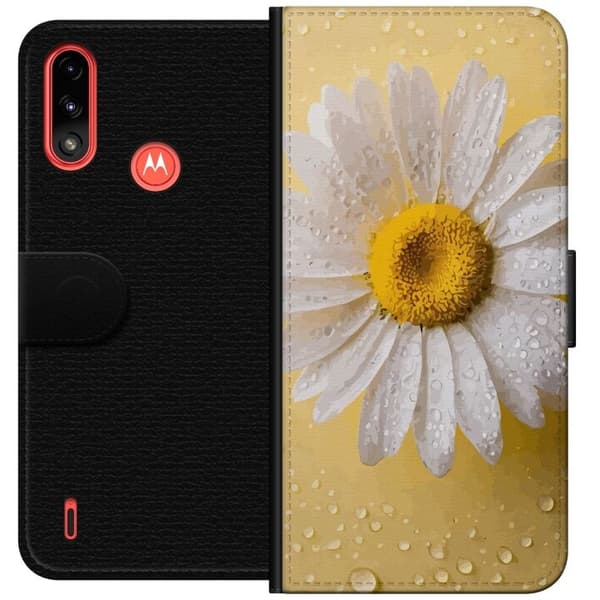 Plånboksfodral till Motorola Moto E7 Power med Porslinsblomma motiv