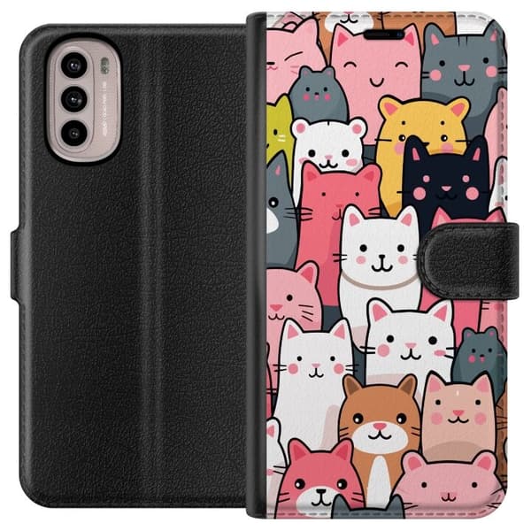 Lommeboketui til Motorola Moto G41 med Kattmønster motiv