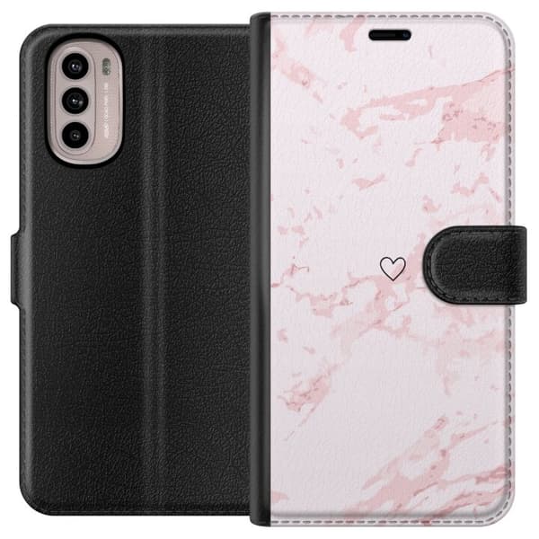 Lommeboketui til Motorola Moto G41 med Rosa Hjerte motiv