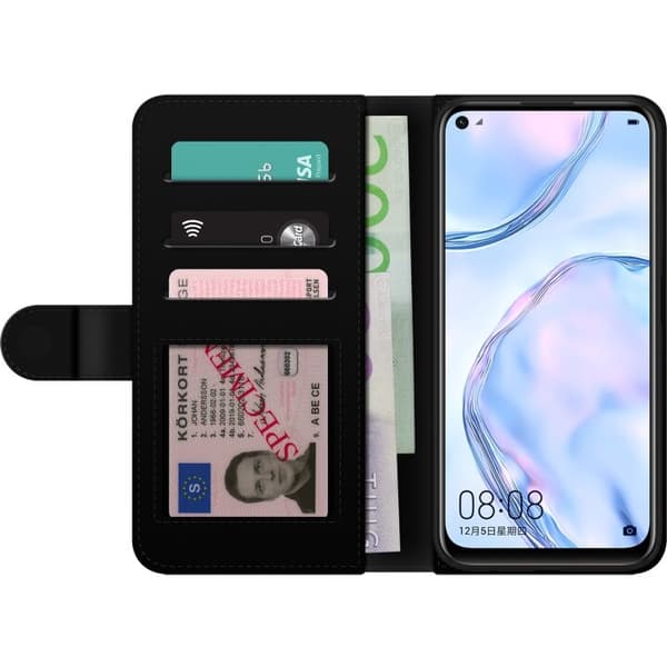 Lommeboketui til Huawei P40 lite med Blå sommerfugler motiv
