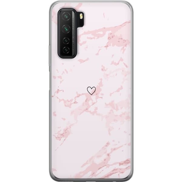 Mobildeksel til Huawei  P40 lite 5G med Rosa Hjerte motiv